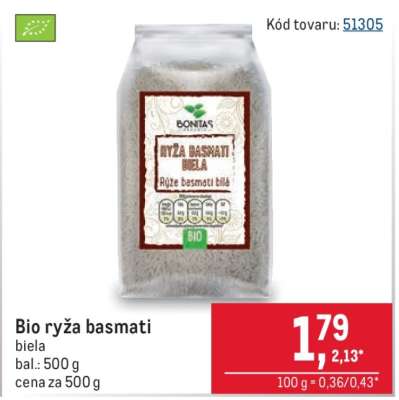 Bio ryža basmati
