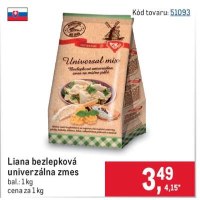 Liana bezlepková univerzálna zmes