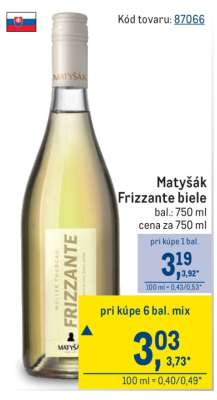 Matyšák Frizzante biele