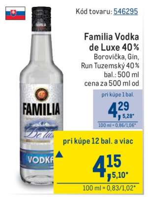 Familia Vodka de Luxe 40 %