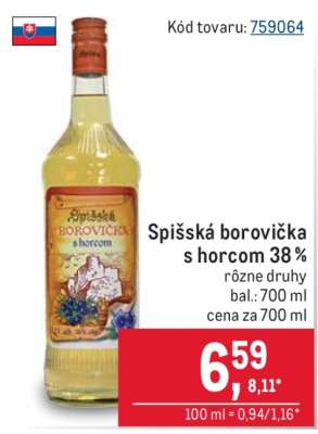 Spišská borovička s Horcom 38 %