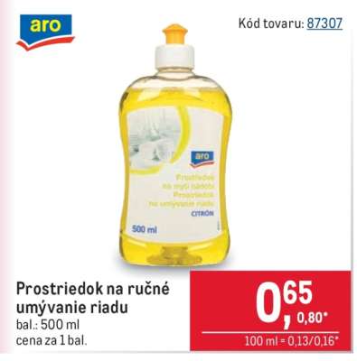Prostriedok na ručné umývanie riadu