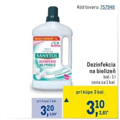 Sanytol Dezinfekcia na bielizeň