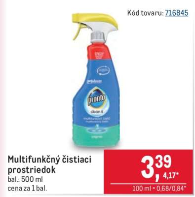 Multifunkčný čistiaci prostriedok