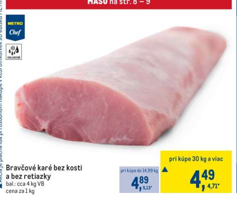 Bravčové karé bez kosti a bez retiazky