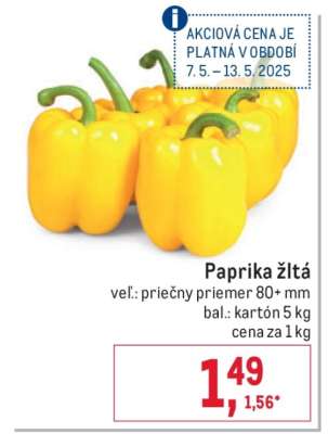 Paprika žltá