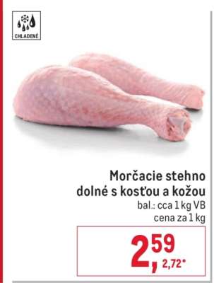 Morčacie stehno dolné s kosťou a kožou