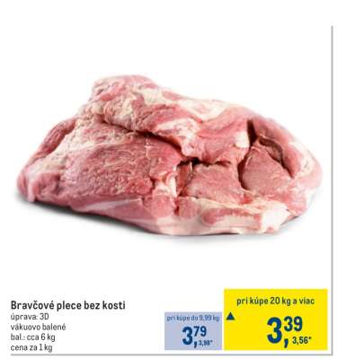 Bravčové plece bez kosti