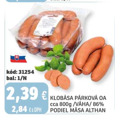 KLOBÁSA PÁRKOVÁ OA