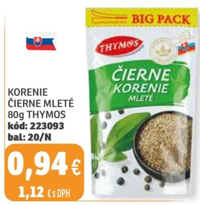 KORENIE ČIERNE MLETÉ 80g THYMOS