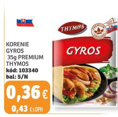 Korenie Gyros 35g Premium Thymos