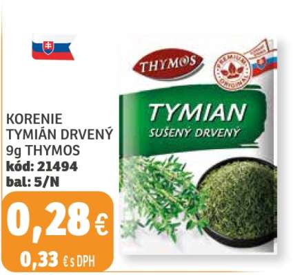 Korenie Tymián Drvený 9g Thymos