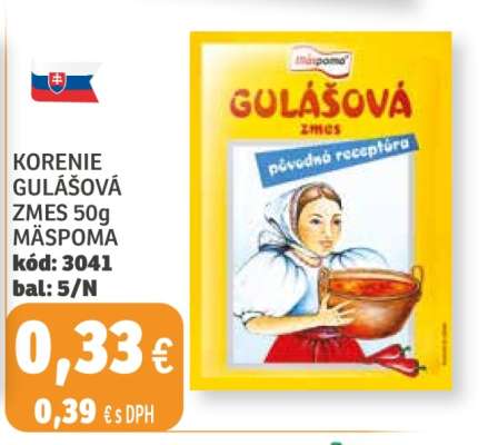 KORENIE GULÁŠOVÁ ZMES 50g MÄSPOMA