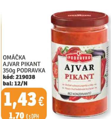 Omáčka Ajvar Pikant 350g Podravka