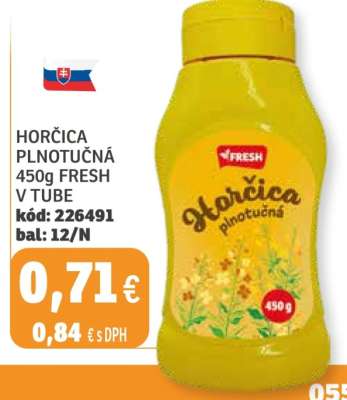 HORČICA PLNOTUČNÁ 450g FRESH V TUBE