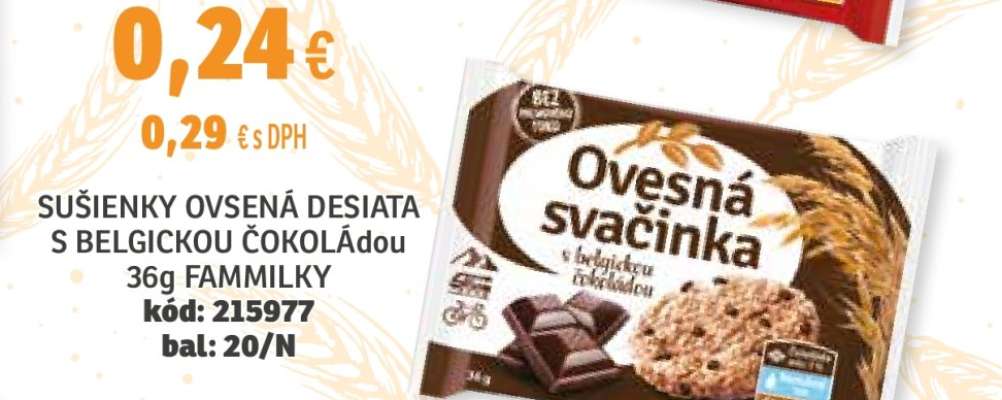 Sušienky Ovsená desiata s belgickou čokoládou
