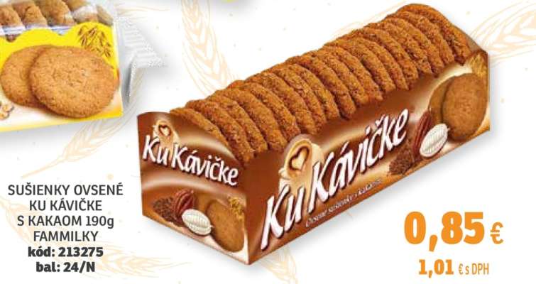 Sušienky ovsené Ku Kávičke s kakaom 190g