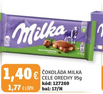 ČOKOLÁDA MILKA CELE ORECHY 95g