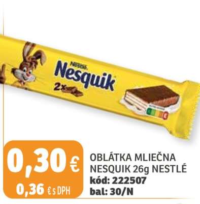 OBLÁTKA MLIEČNA NESQUIK 26g NESTLÉ