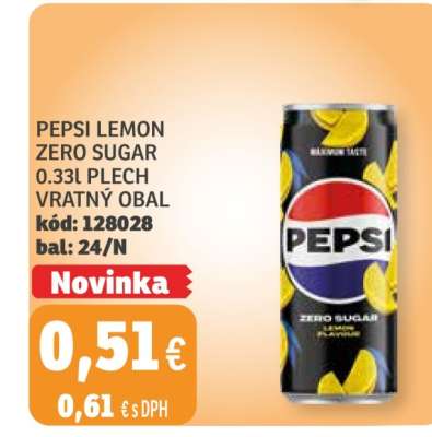 PEPSI LEMON ZERO SUGAR 0.33L