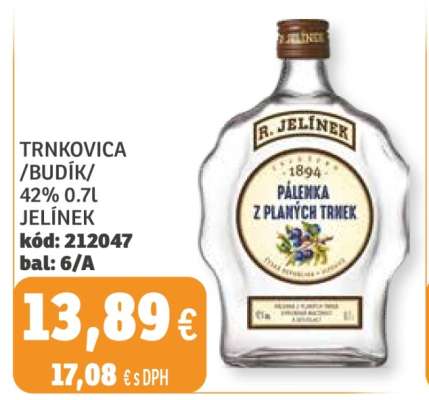 Trnkovica /Budík/ 42% 0.7l Jelínek
