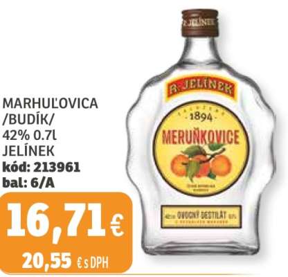 MARHUĽOVICA /BUDÍK/ 42% 0.7l JELÍNEK