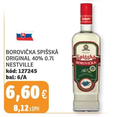 BOROVIČKA SPIŠSKÁ ORIGINAL 40% 0.7l NESTVILLE