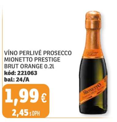 Víno perlivé Prosecco Mionetto Prestige Brut Orange 0.2l