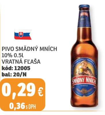 PIVO SMÄDNÝ MNÍCH 10% 0.5l