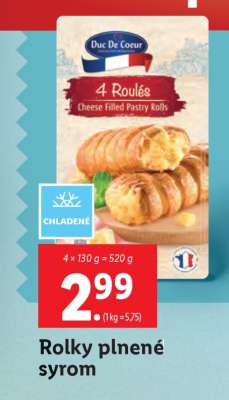 Rolky plnené syrom