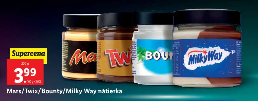 Mars/Twix/Bounty/Milky Way nátierka