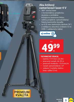 Aku krížový zameriavací laser 4 V