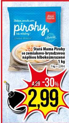 Stará mama pirohy so zemiakovo--bryndzovou náplňou