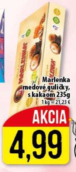 Marlenka medové guličky, s kakaom 235g