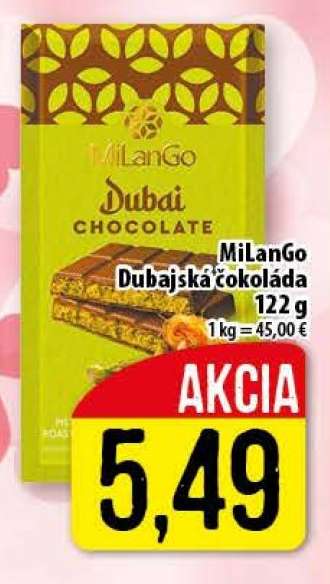 MiLanGo Dubajská čokoláda