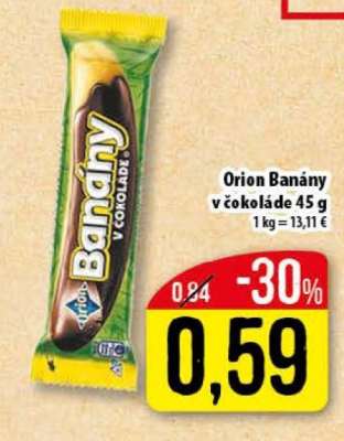 Orion Banány v čokoládě 45 g