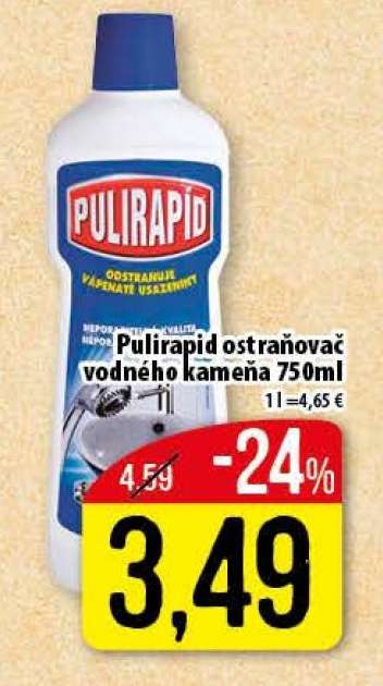 Pulirapid odstraňovač vodného kamene 750ml