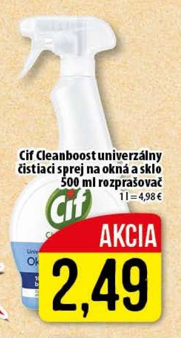 Cif Cleanboost univerzálny čistiaci sprej na okná a sklo