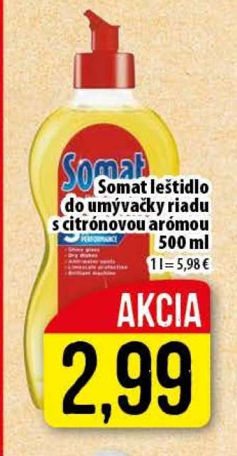 Somat leštidlo do umývačky riadu s citrónovou arómou 500 ml