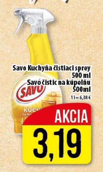 Savo Kuchyňa čistiaci sprej / Savó čistič na kúpeľňu