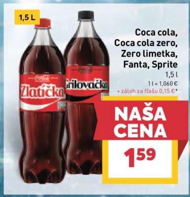 Coca cola, Coca cola zero, Zero limetka, Fanta, Sprite