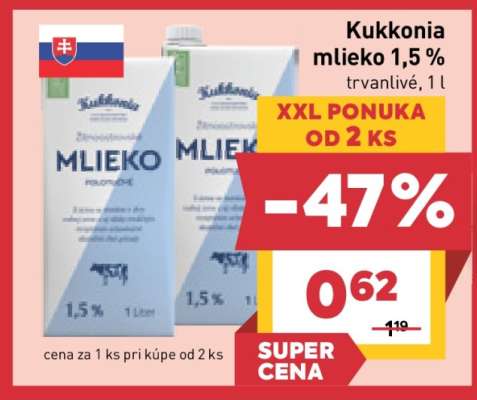 Kukkonia mlieko 1,5 %