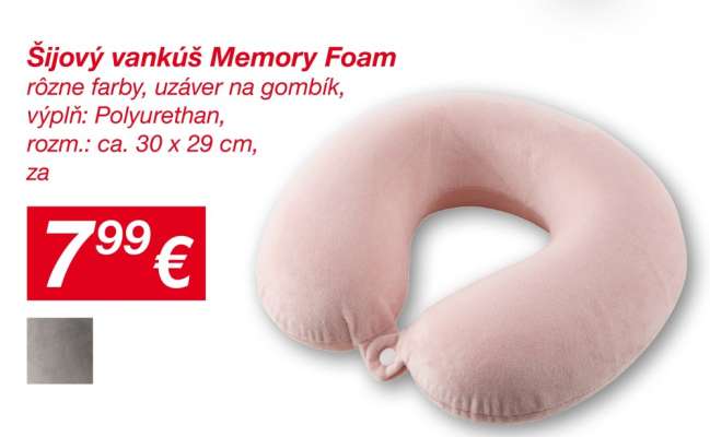 Šijový vankúš Memory Foam