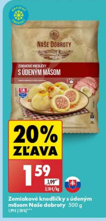 Zemiakové knedličky s údeným mäsom Naše dobroty