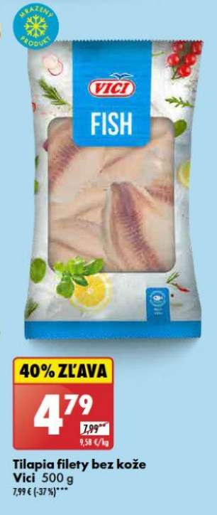 Tilapia filety bez kože Vici 500 g