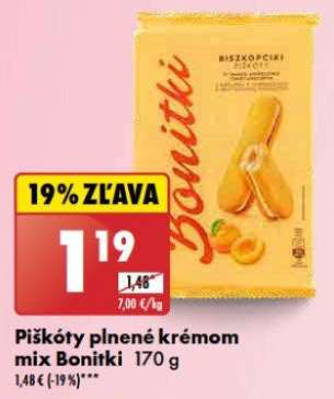 Piškóty plnené krémom mix Bonitki 170 g