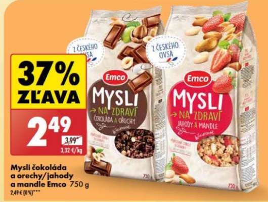 Mysli čokoláda a orechy/jahody a mandle Emco 750 g