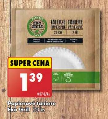 Papierové taniere Eko Grill 20 ks