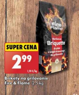 Brikety na grilovanie Fire & Flame, 2,5 kg