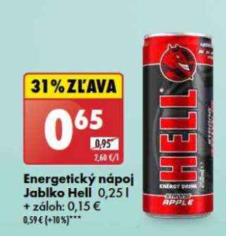 Energetický nápoj Jablko Hell 0,25 l